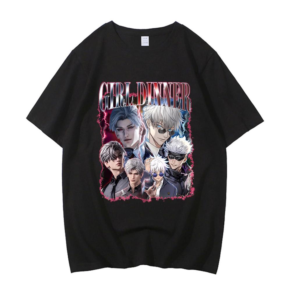 Kawaii Girl Dinner Zayne Love And Deepspace T-Shirt Men Women High Quality Cotton Short Sleeve Crewneck TopsTops