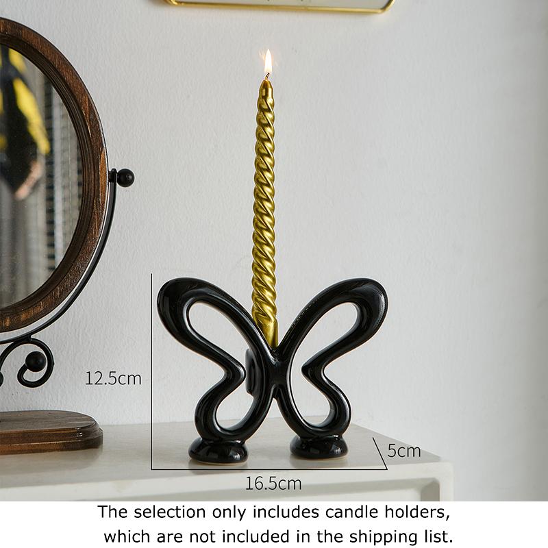 Creative Butterfly Shape Candle Holder Ornaments Ceramic Candlestick Desk Decoration Wax Melt Burner Home Aroma Container