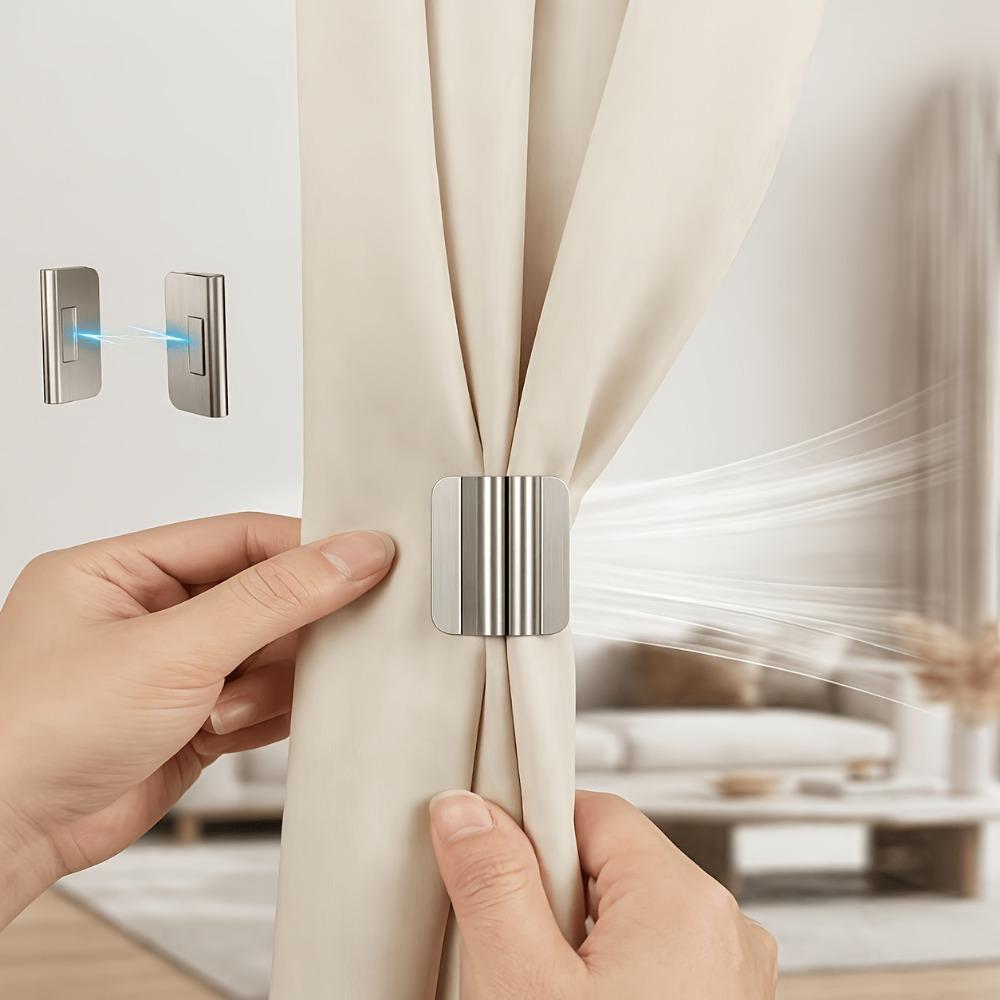 Sada 20 párů magnetických klipů na zatemňovací závěsy, Magnetické zapínání závěsů, Zatemňovací doplňky bez hřebíků a šití pro domácí použití a koleje