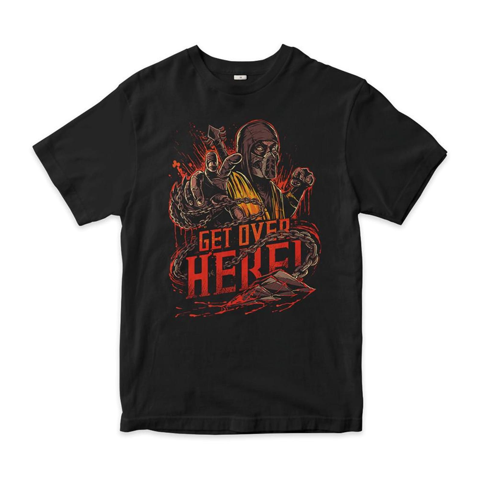 Mortal Kombat Scorpion Get Over Here T-Shirt, Men s Women s Sizes L
