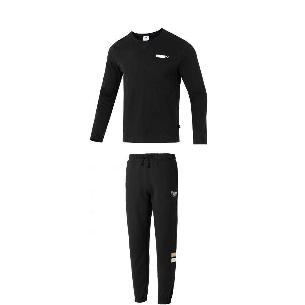 

Puma Pullover Long Sleeve Hoodie Outdoor Jogger Set Men sets 691339-01+626142-01 M