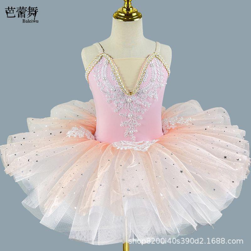 Girls Ballet Tutu Dress Stage Performance Kids Princess Costume Dance Outfit Toddler Party Skirt