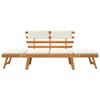 vidaXL Gartenbank 2-in-1 mit Polstern 190 cm Massivholz Akazie