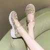 Women's Summer Mesh Breathable Casual Thick Soled Hollow Toe Single Sandals