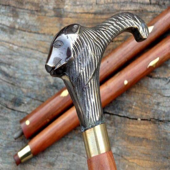 

Антикварный стиль Лев Викторианский Винтажный Дизайнерская Латунная Ручка Трость Деревянная Трость для Ходьбы M аэро