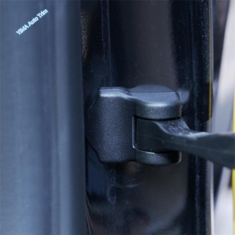 For Tesla Model Y - 2024 Black Car Door Stopper Waterproof Protection Lock Covers Trim Kit Plastic Car Interior Accessories