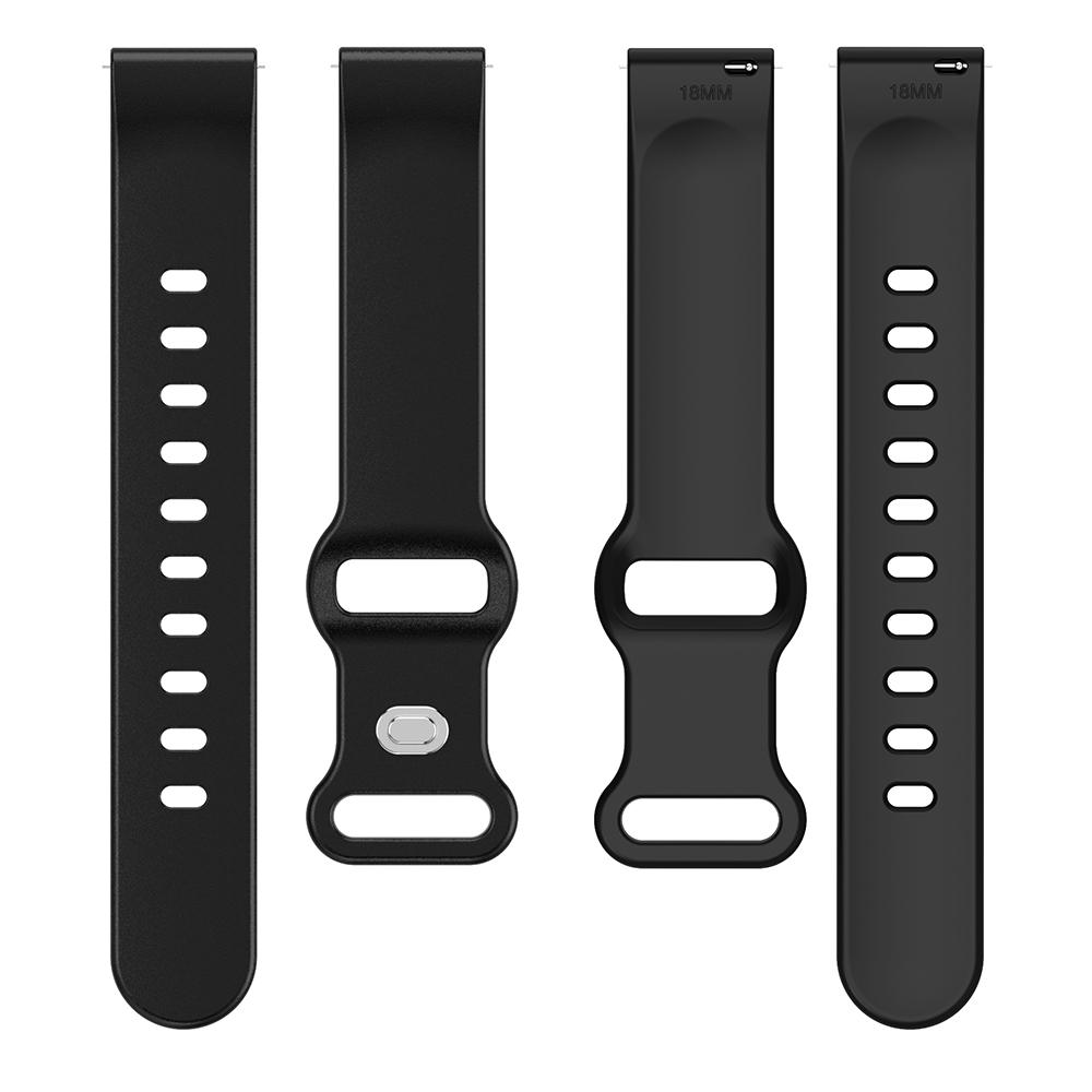 Universal 18mm Solid Color Silicone Strap Butterfly Shape Buckle Smartwatch Band