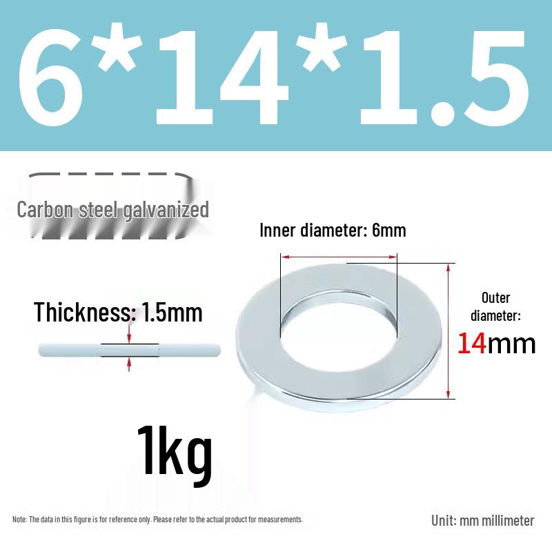 Oversized Thickened Galvanized Iron Flat Washer M2M3456810-M6