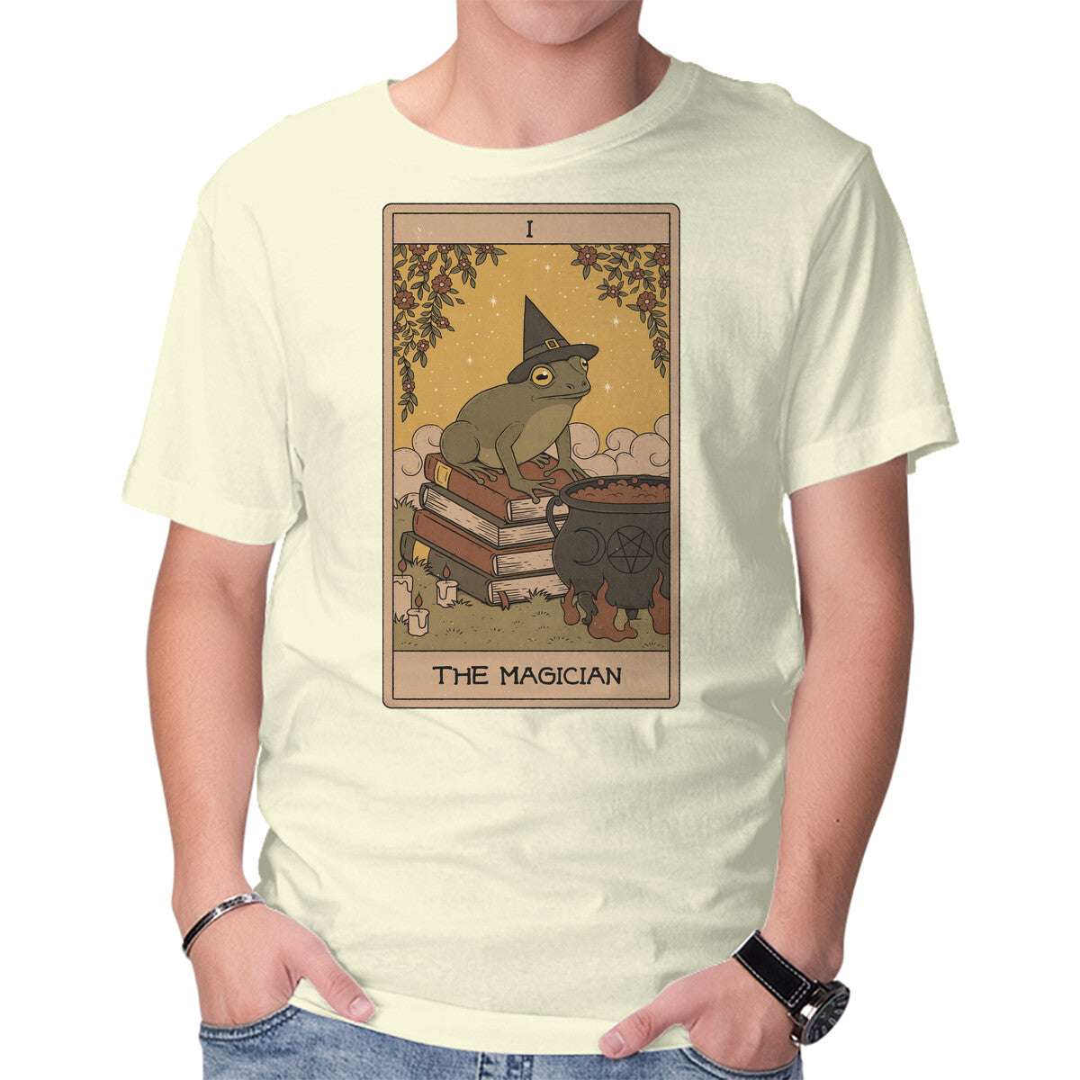 Unisex Crew Neck T-Shirt The Magician Tarot Graphic Short Sleeve Casual Tee M