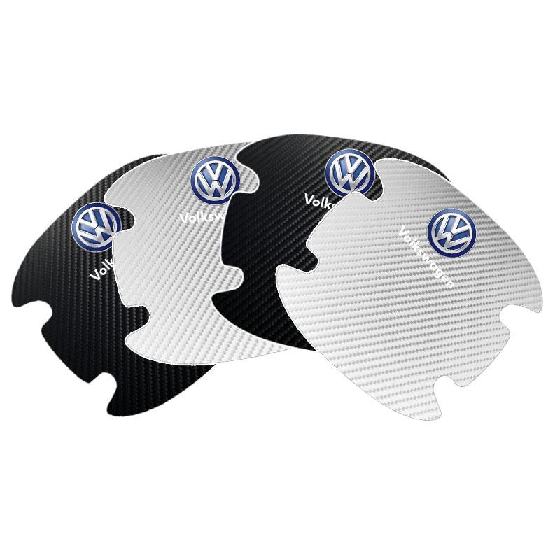 4PCS Car Door Handle Protection Sticker Emblem Car Decoration Styling For Volkswagen Golf-7 4 5 6 CC T-ROC Sharan Passat B5 6 7 Polos Tiguan
