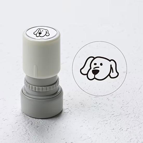 Cartoon Dog Self Inking Stamp Portable DIY Cards Envelopes Scrapbooking Pre-Inked Decorative Puppy Stamper Birthday