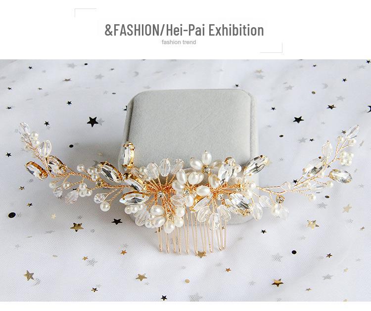Pieptene de păr cu strasuri pentru fete, podoabă de cap pentru spectacole - Accesorii de păr florale pentru rochii