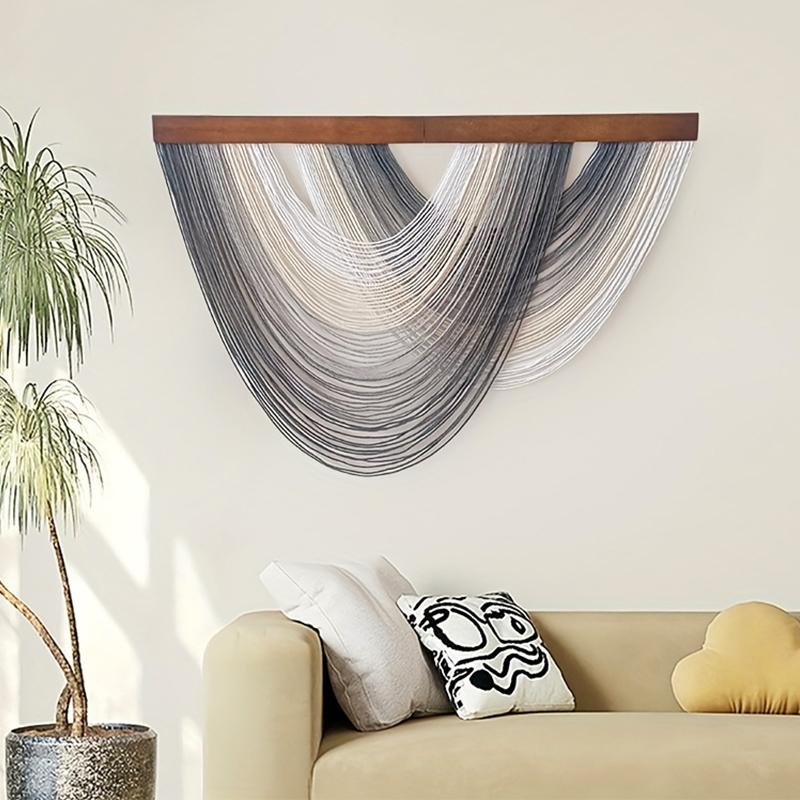 1 szt. Drewniana Boho Dekoracja Ścienna Sypialnia Sztuka Ścienna z Nici Gobelin Domowy Salon Wiele Opcji Dostępnych