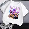 Summer Pure Cotton KPop Demon Hunters TShirt Kids Cartoon Anime Meme Print Clothes Round Neck Basic Boys Tops Casual Shirts