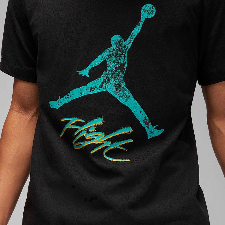 Jordan T-shirt Décontracté à Manches Courtes avec Imprimé Logo Minimaliste Grand pour Homme Hauts Noir DQ7377-010