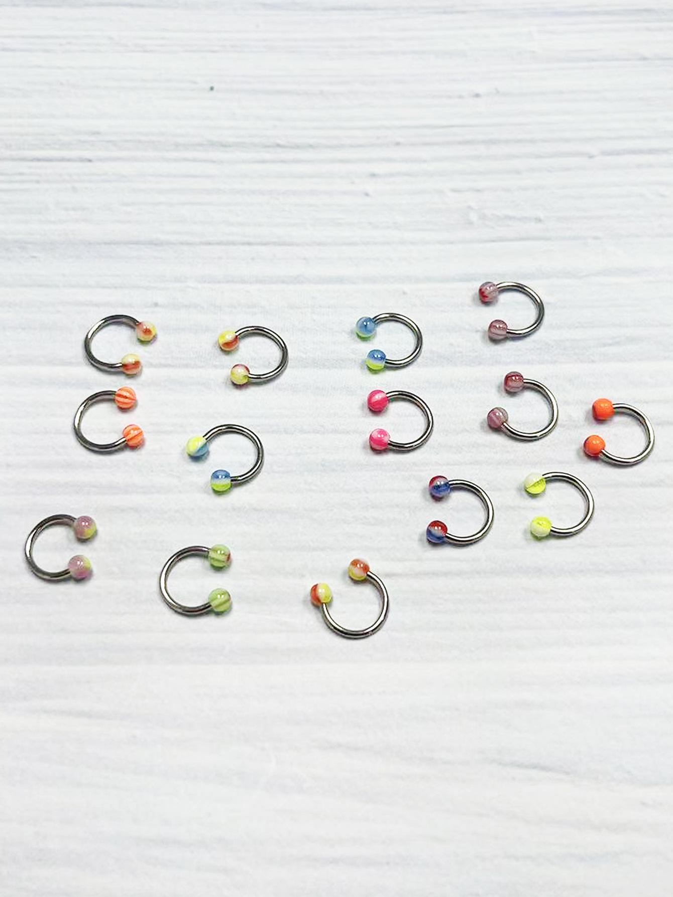 

Трендовый панк-стиль 2024 года, пирсинг для носа в виде конуса с цветочным узором из нержавеющей стали и акрила 30 pieces