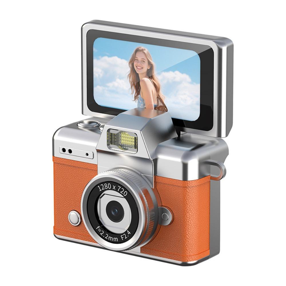 

1.47 Inch Screen Thumb Keychain Camera 180° Flip Screen Flip Screen Camera Photography помаранчевий
