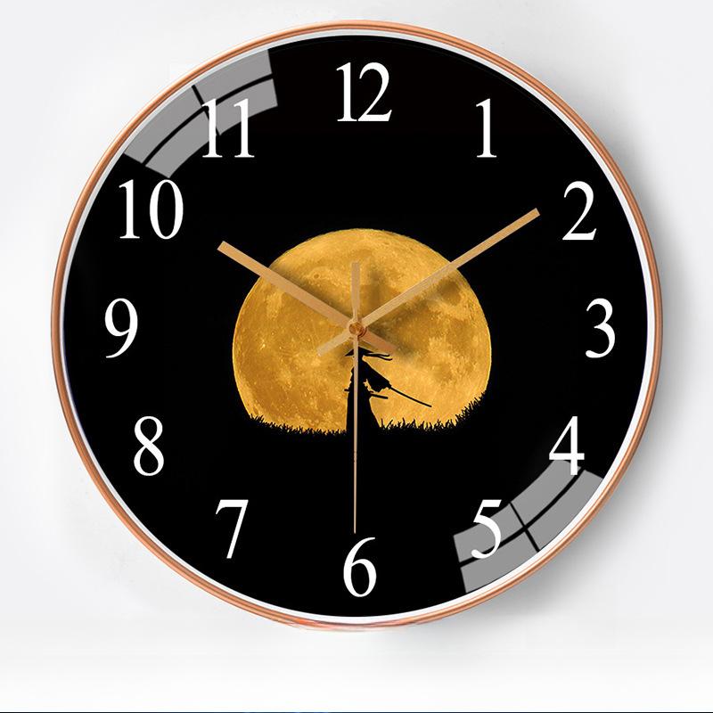 12-inch 30cm Creative Automatic Time-pacing Radio Clock Home Living Room Bedroom Silent Radio Clock Wall Clock