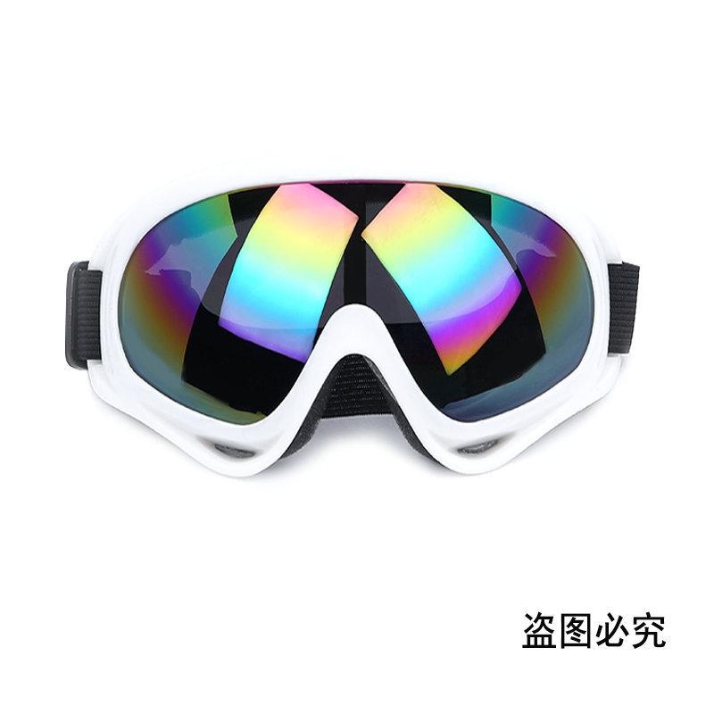 

X400 Велосипедные тактические очки Горнолыжные очки Однослойные ветрозащитные антибликовые унисекс-оборудование Очки для сноуборда Спортивные очки для активного отдыха White frame colorful ski
