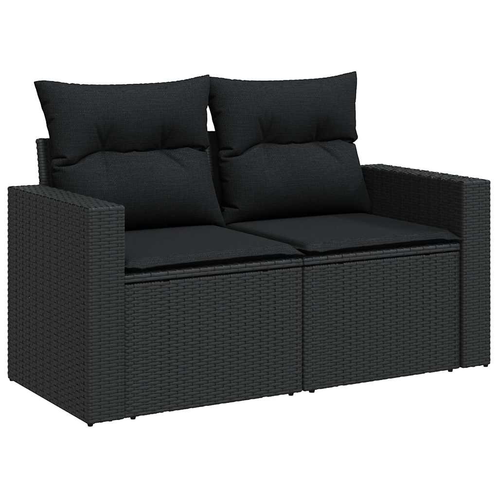 Vidaxl 10-Cz. Zestaw Wypoczynkowy Do Ogrodu, Poduszki Czarny Rattan Pe