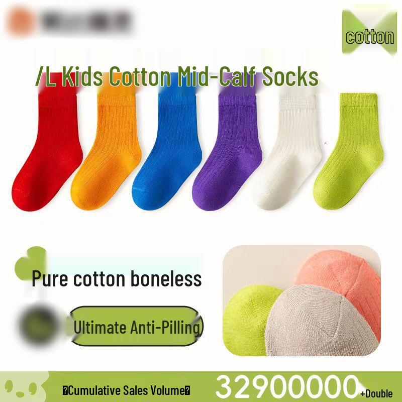 Calzini in Cotone Colori Caramella Autunno 2025 a Mezza Gamba per Bambini e Bambine