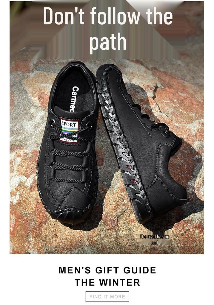 2026 Men's Lightweight Handmade Leather Casual Shoes: Trendy, Fashionable Design