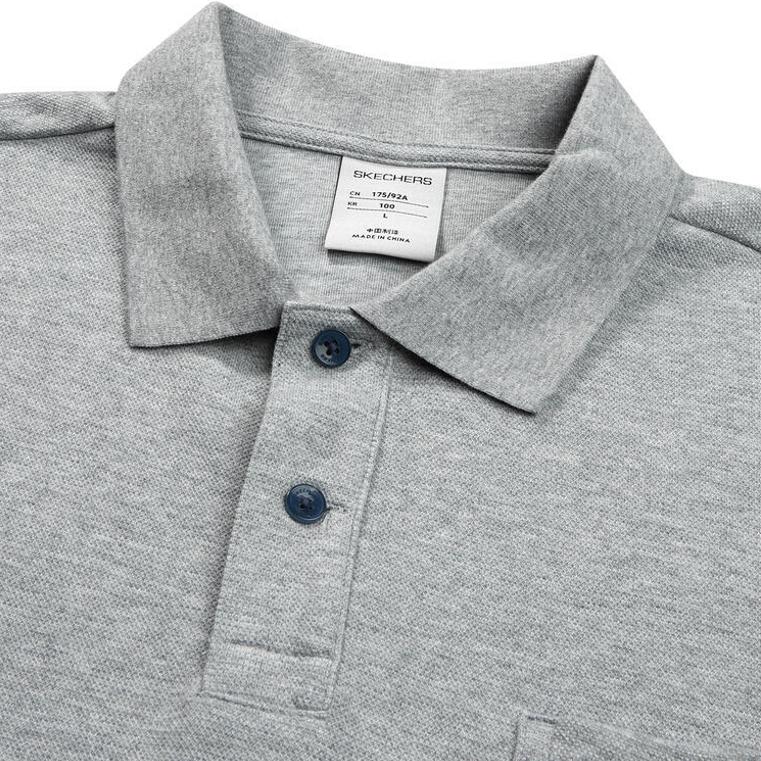 Skechers Polo Shirt Men's Medium Heather Gray L223M048-004F