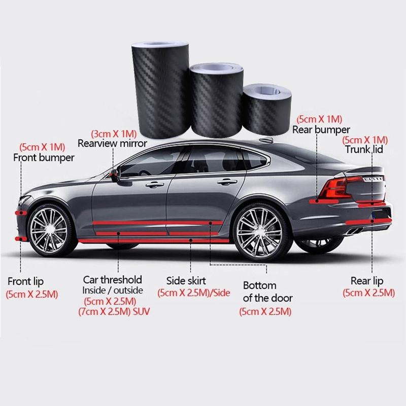 Naklejki samochodowe Nano Carbon Fiber DIY Pasek ochronny w postaci pasty Próg drzwi bocznych Lusterko boczne Taśma ochronna przeciw zarysowaniom Wodoodporna folia ochronna