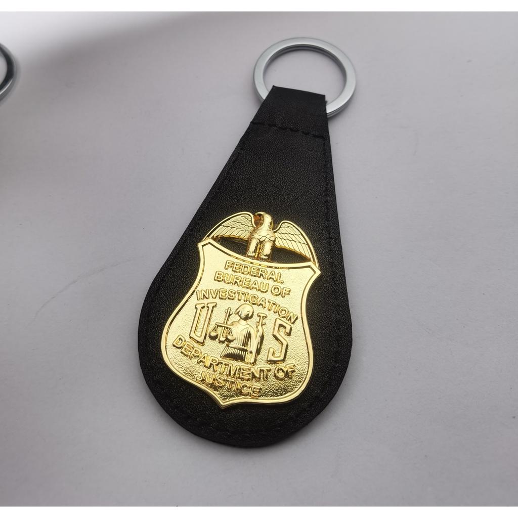 USA New York NYPD FBI FBI Metall Läder Kohud Nyckelring