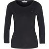 Solid Logo Round Neck Fitted Long Sleeve T-Shirt Women Tops Blue WW0WW37861DW5