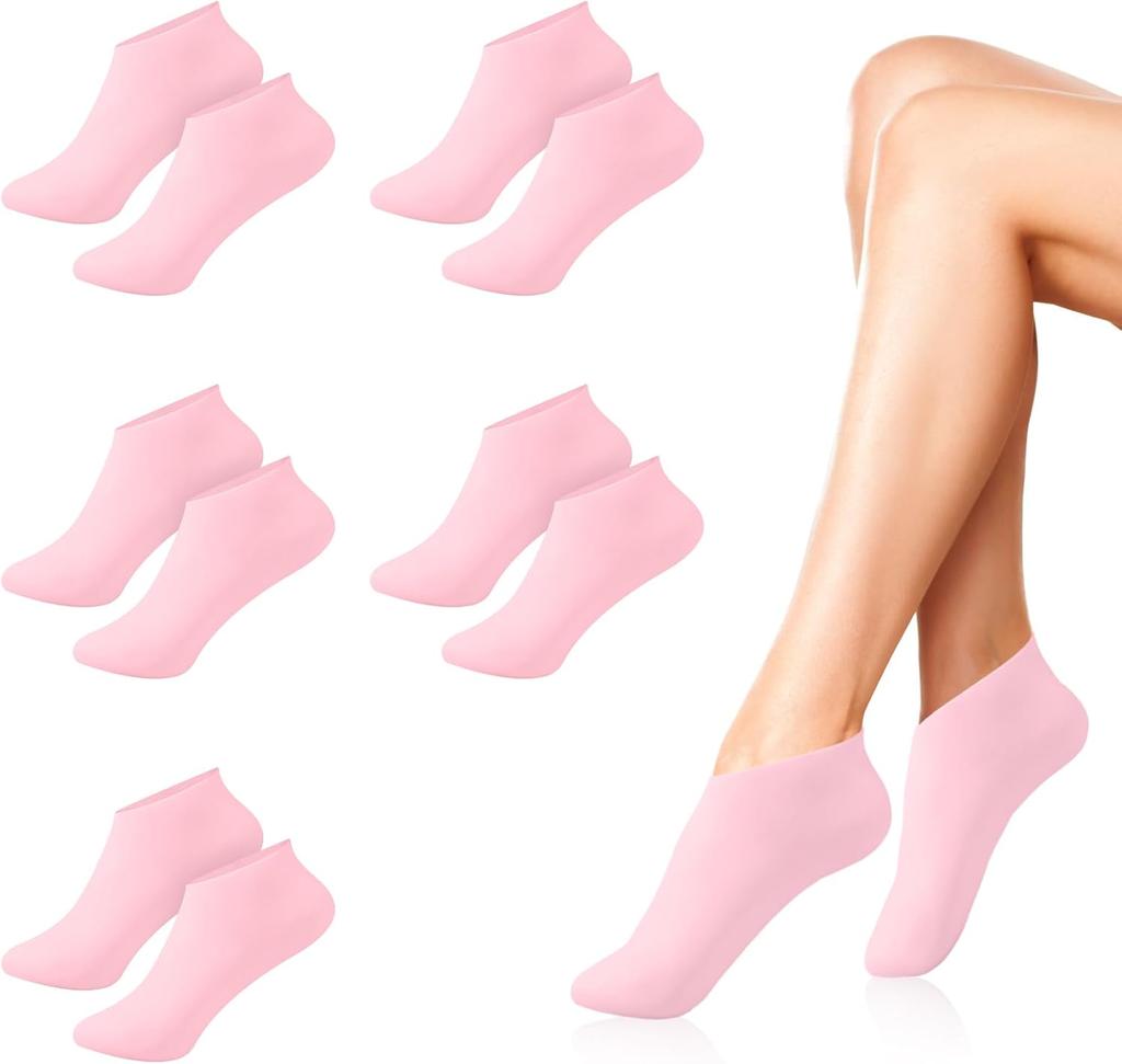 5 Pairs Silicone Socks for Women, Silicone moisturizing Socks for Dry Cracked Feet Woman, Silicone Foot Socks for Soft Foot Care