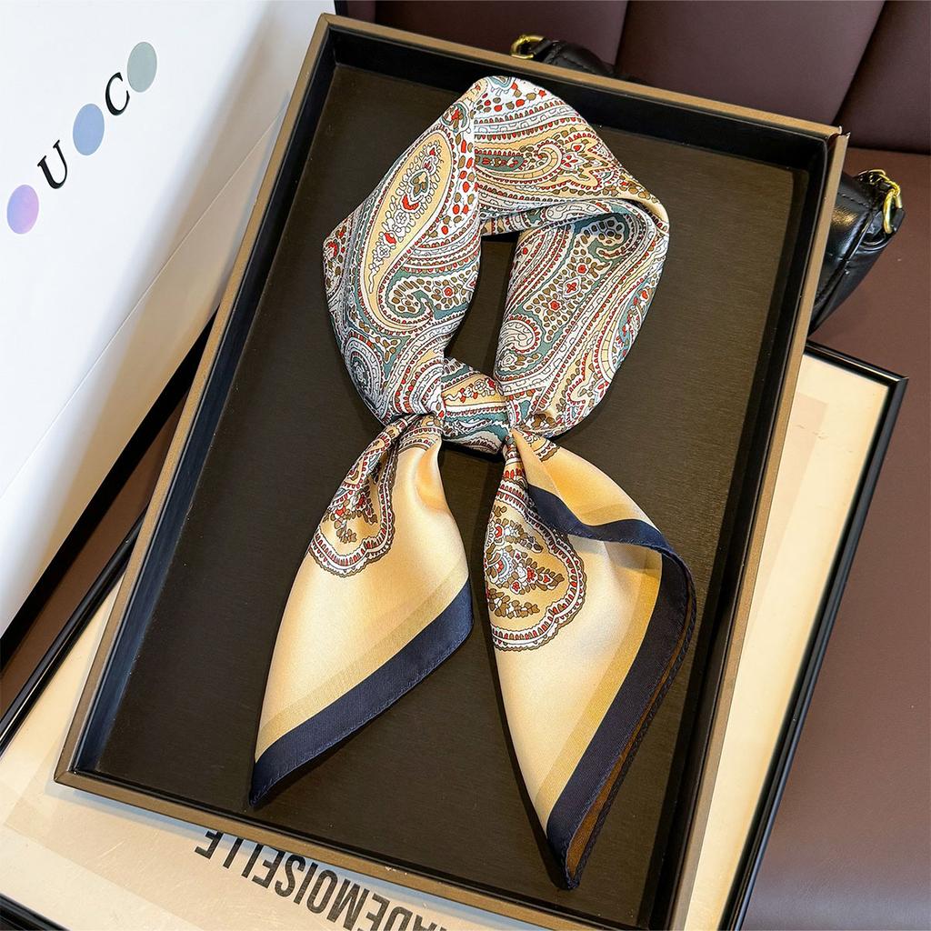 100% Natural Twill Silk Scarf for Women Neck Tie Double Side Female Foulard Shawl High Quality Square Hijab Bufanda Scarves 65cm