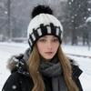 Winter Men Women Thick Beanie Hat Knitted Hat Autumn and Winter Cap Beanie Female Thickened Warm Hat