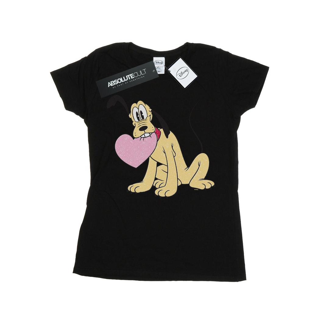 Disney Womens/Ladies Pluto Love Heart Cotton T-Shirt