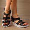 New Platform Open-toed Roman Shoes Women's Platform Versatile Comfortable Sandals Breathable Fashion Velcro Women's Shoes