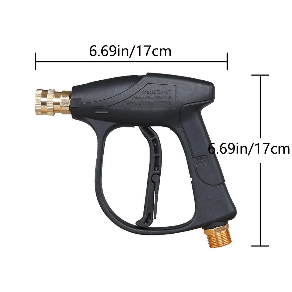 2175 PSI High Pressure Washer Gun Blue/Black Short Handle  - M22-14 Thread Optional 1/4" Quick Connect Nozzle For Cleaning Car
