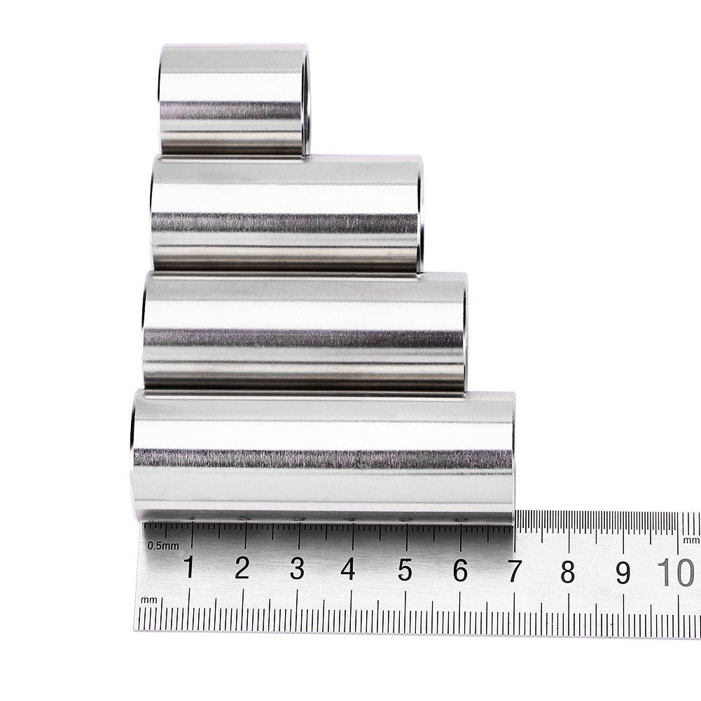 VGEBY Guitar Slides, Metal Guitar Slides, Tone Bars, Bass Slides, 4 Slides, Stainless Steel, Lightweight, Accessories
