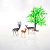 Small 3-5cm Sika Deer Family Model Toy Set – Realistic 1-2 Inch Male & Female Deer Figures