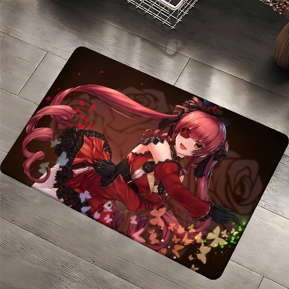 Hololive Houshou Cartoon Room Mats Anti-slip Absorb Water Long Strip Cushion Bedroon Mat Household Carpets