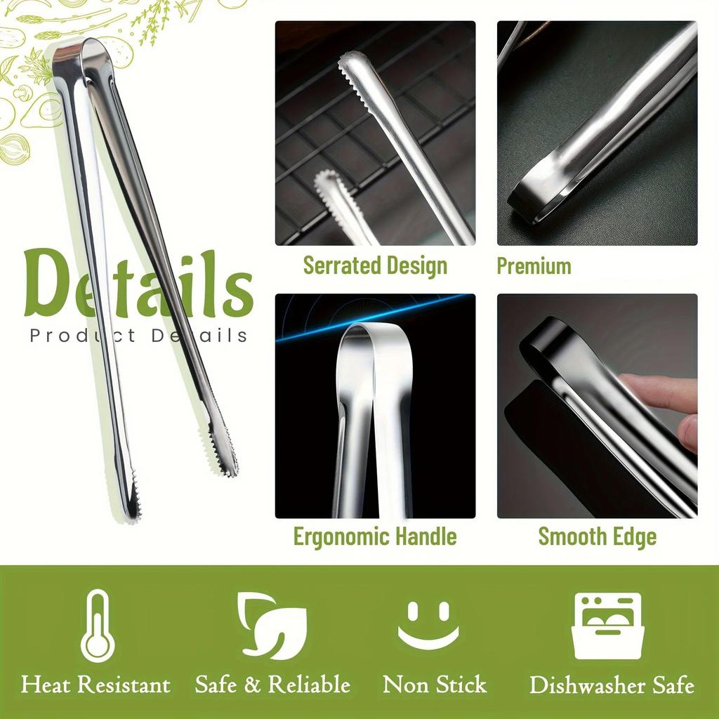 Grill Tongs Stainless Steel Steak Clip Pancake Barbecue Spatula Clip BBQ Tong Frying Fish Spatula Clip Bread Household Non-Slip