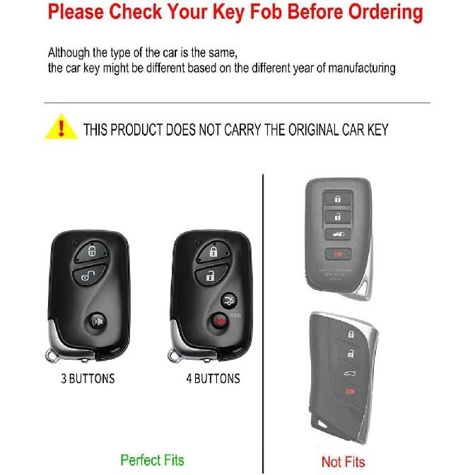 For Lexus Key Fob Cover Case, Metal Shell Smart Key Holder Compatible for RX350 RX450h CT200H IS250 LS460 GX460 GS300 GS350 ES350 LX570 IS350