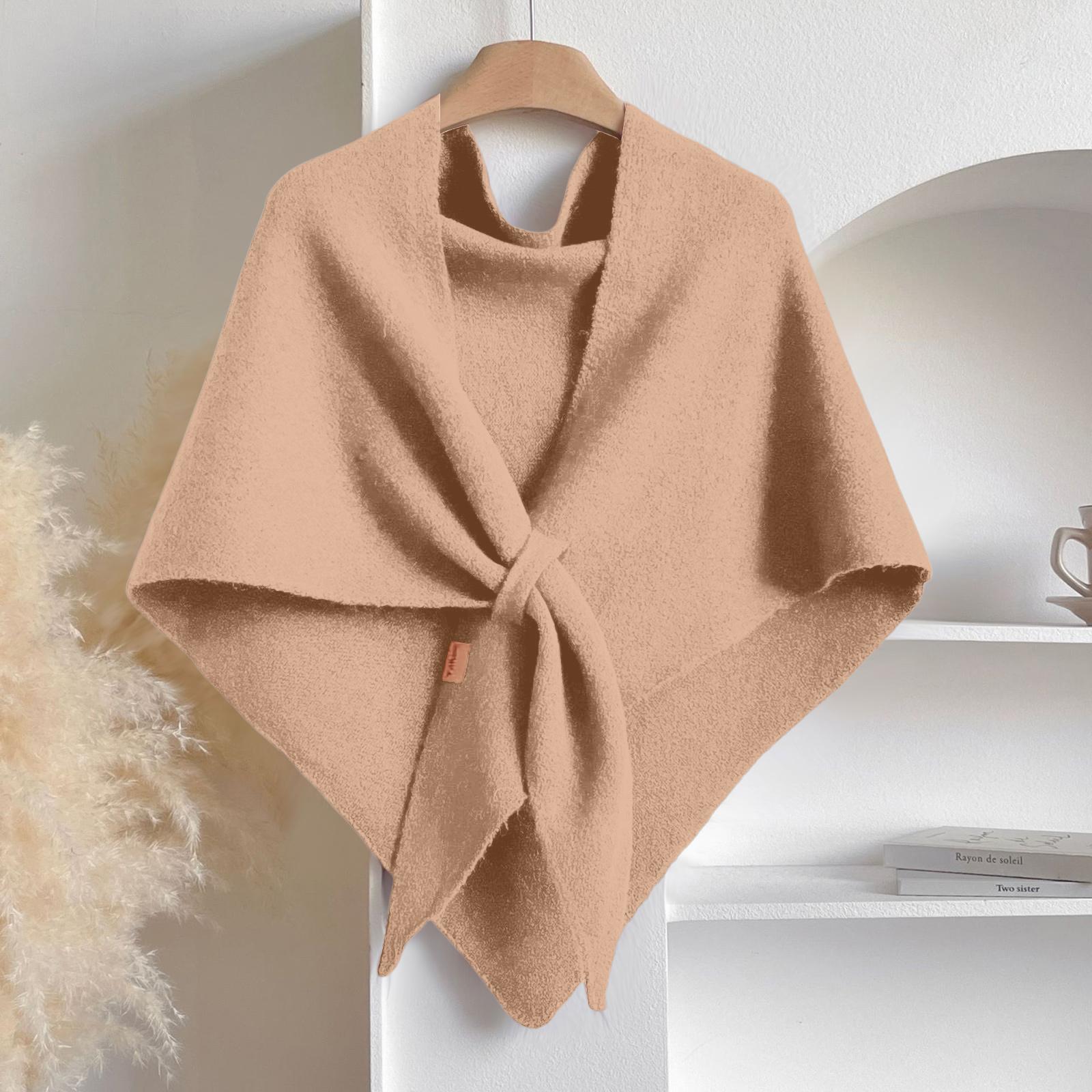 Women s Fashionable Knitted Shawl Wool Open Collar Shoulder Top Shawl Scarf One Size