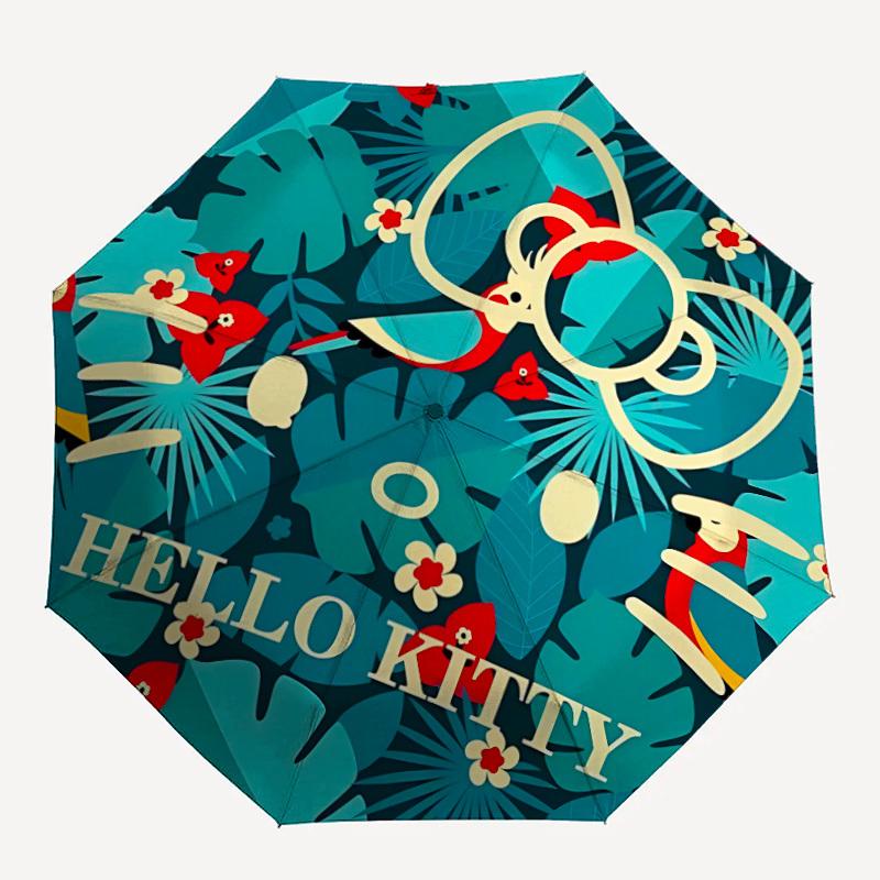 

1pc Hello Kitty Automatic Open/Close Folding Umbrella, Windproof 8-Rib Construction, Lightweight Travel Umbrella a0903210