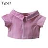 For 20cm Idol  Doll Clothes Accessories Striped Short Sleeve Cotton Stuffed Doll Shirt Top Blouse T-shirt Kids Toy Gift