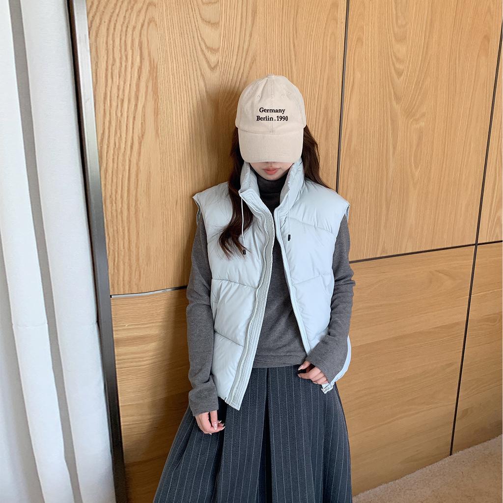 Student tide stand-up collar vest women's short vest new small jacket fashion down cotton