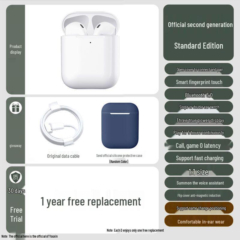 Second-Gen True Wireless In-Ear Sport Earphones with Noise Cancelling & Long Battery Life, Compatible with Apple, Android & Huawei.