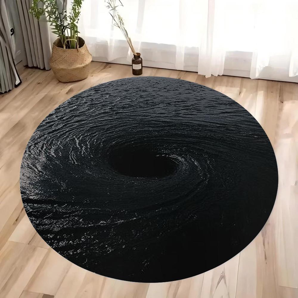 3D Illusion Masterpieces Round Rugs Big Crack and Deep Hole Designs Stunning Optical Illusion Carpets Look Crack Floor Mats
