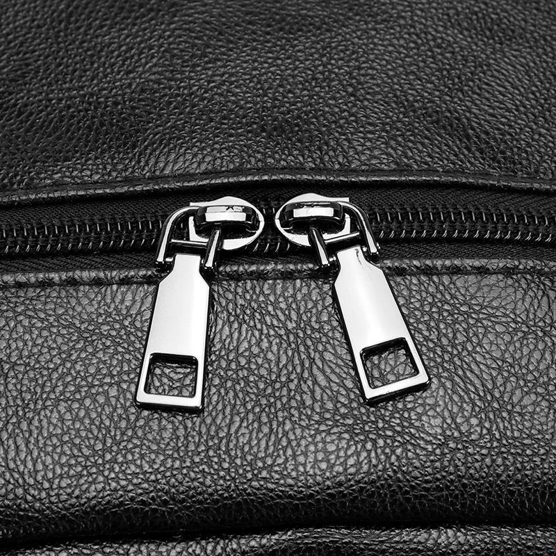 Rucsac PU pentru bărbați, multifuncțional, pentru afaceri, călătorii, capacitate mare, ghiozdan școlar pentru studenți