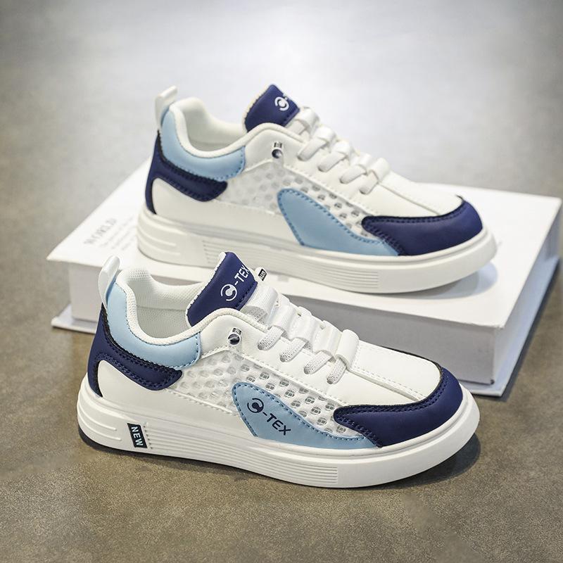 Boys shoes 2025 new summer mesh breathable children's sports net shoes medium and large children's trendy brand thin boys board shoes