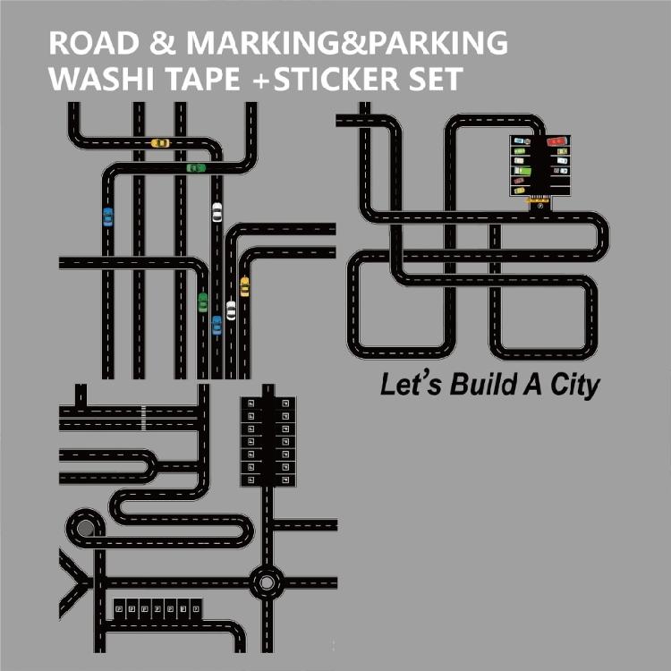Road Track Sticker Tape Roadway Marking Sticker Safety Floor Tape For Indoor Directional Label and Kid Room Decoration